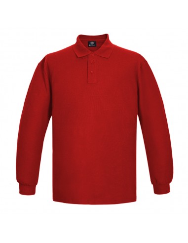 Polera Pique Hombre M/Larga Rojo